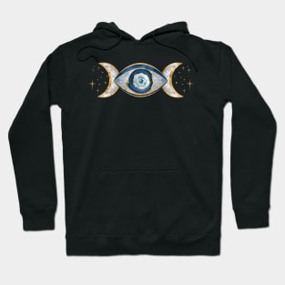 Eye - Triple Moon - Gemstone and gold Hoodie